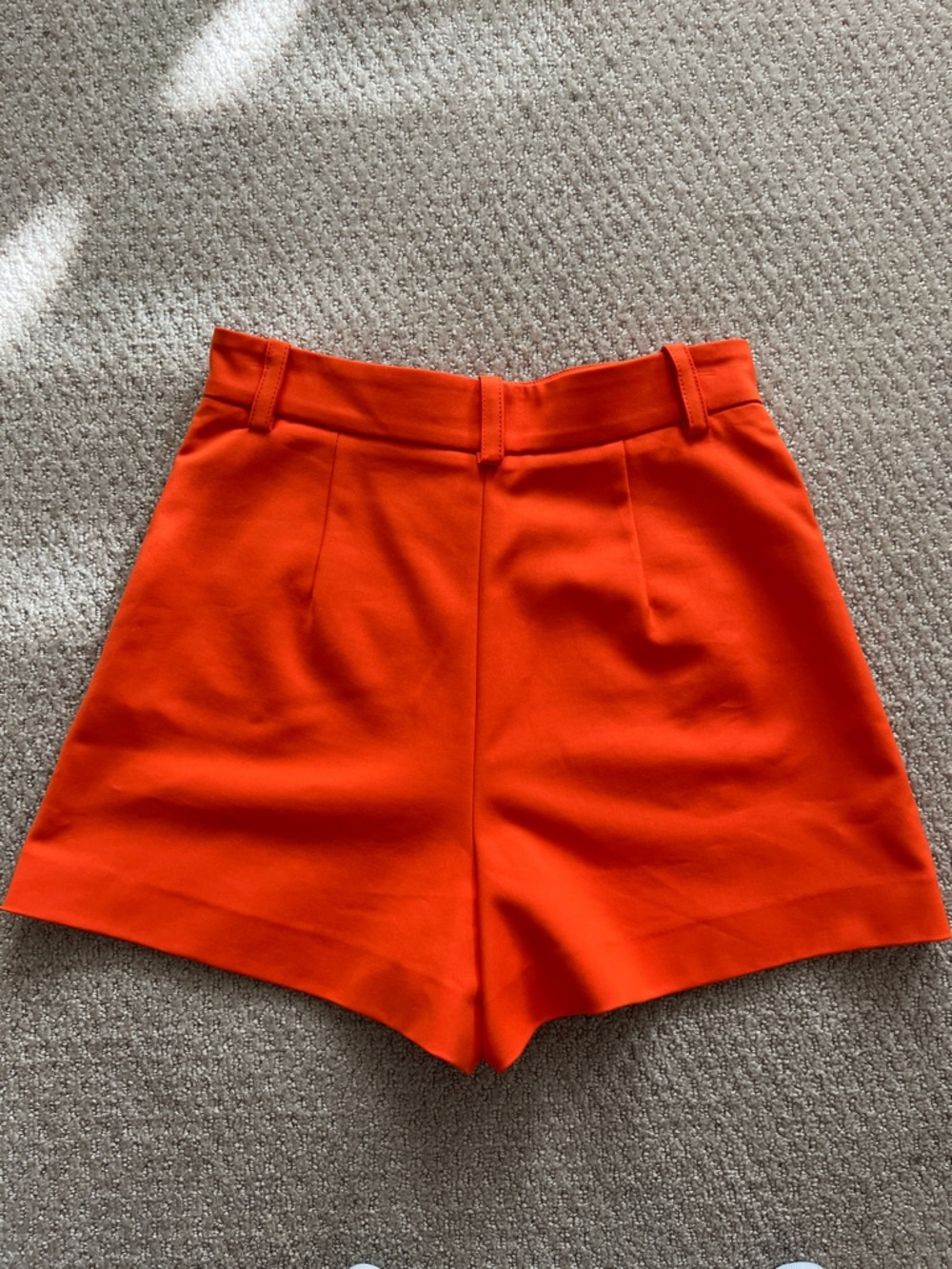 Zara High Waist Orange Tailored Shorts - Picture 4 of 4